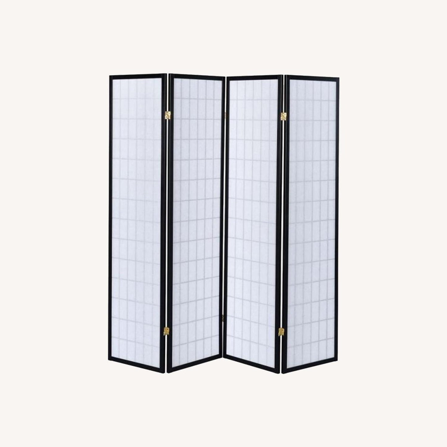 Other 4-Panel Screen In White W/ Linear Grid Design