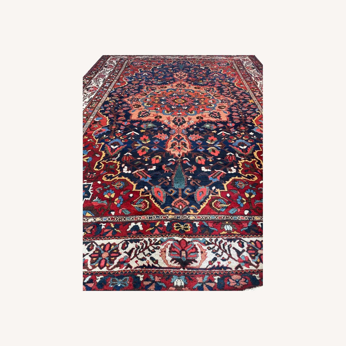 Vintage Handmade Persian Bakhtiari Wool Rug