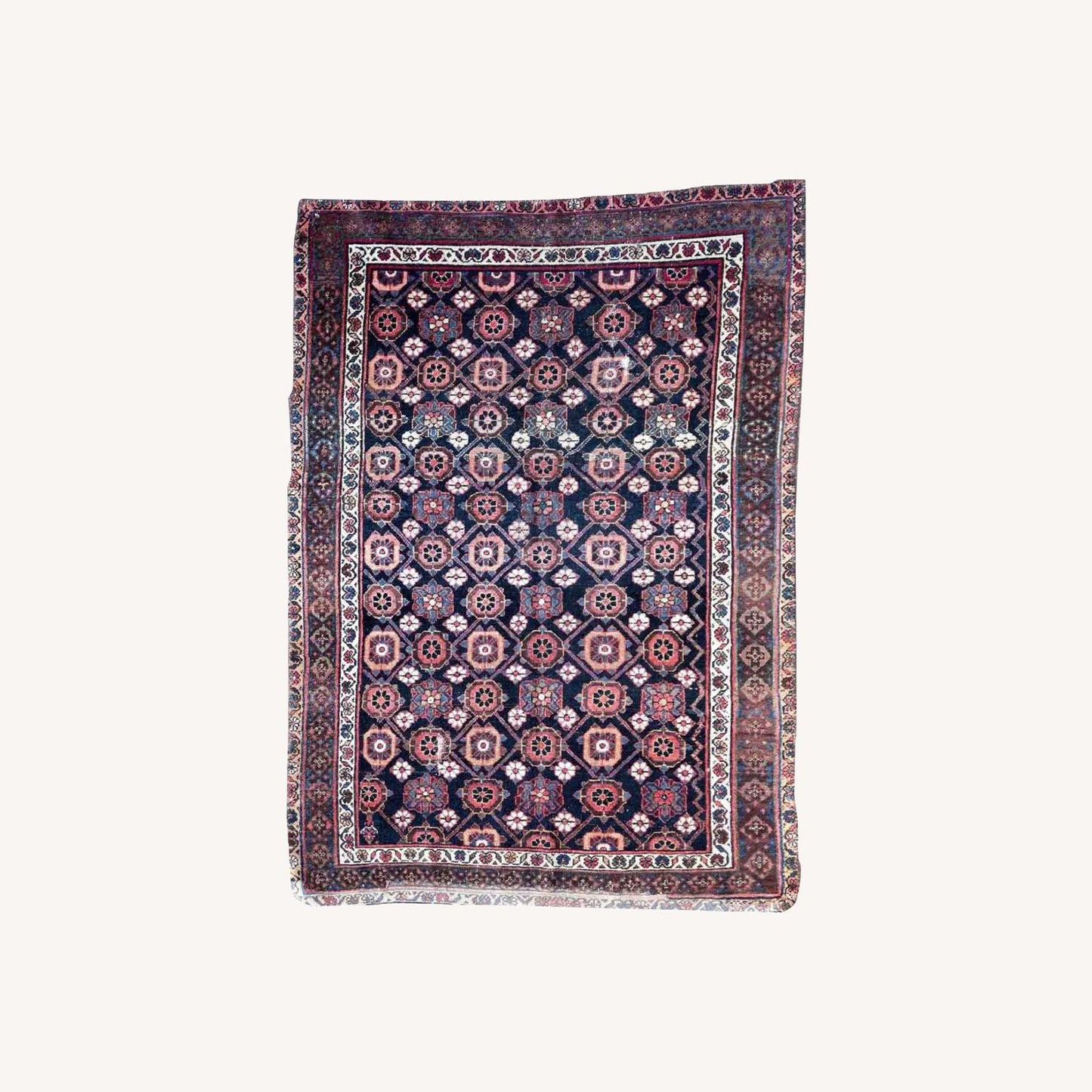  Handmade Antique Persian Hamadan Rug