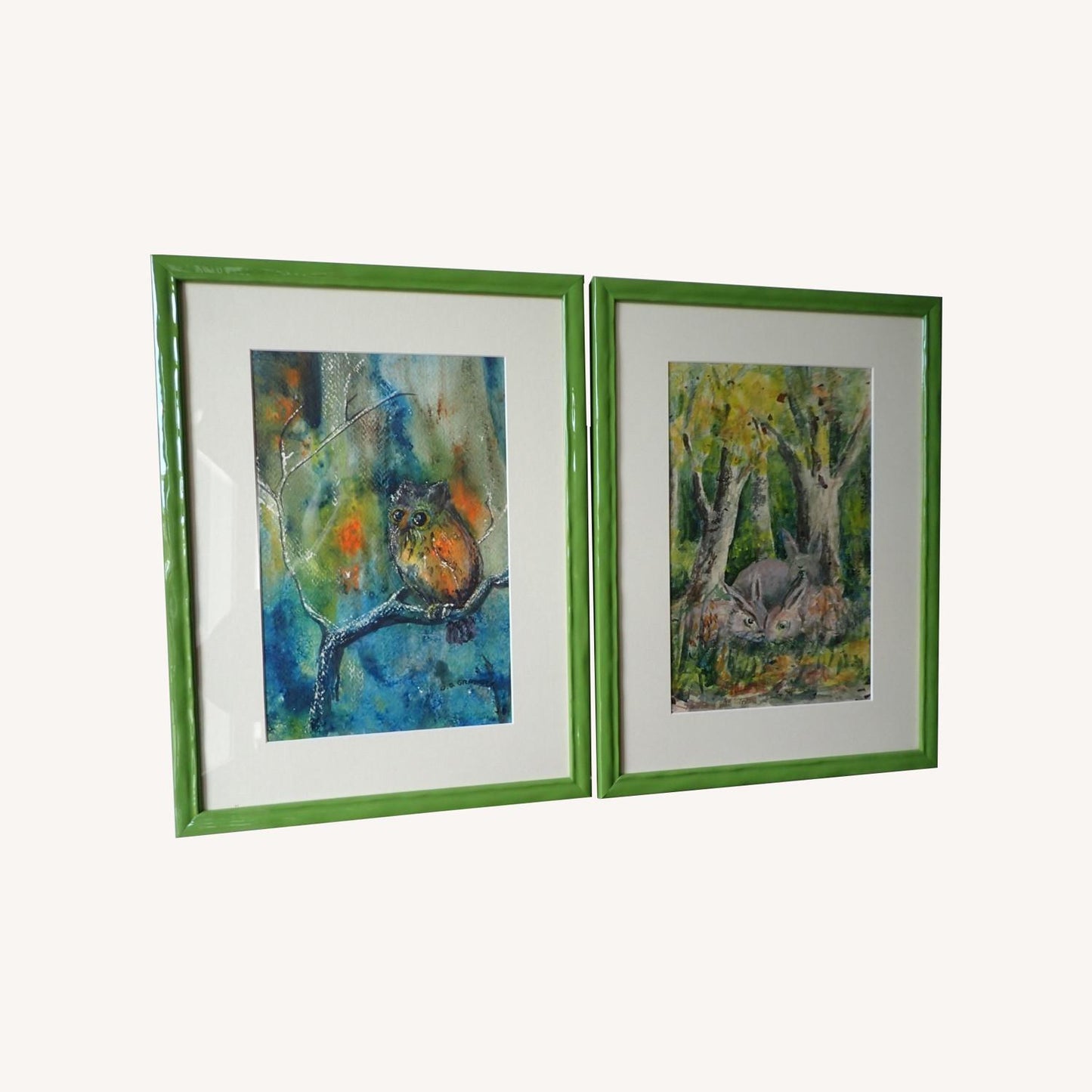  Handpainted Watercolors "Woodland Scene"