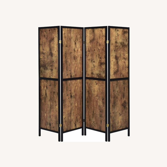 Other 4-Panel Screen In Antique Nutmeg W/ Solid Panels