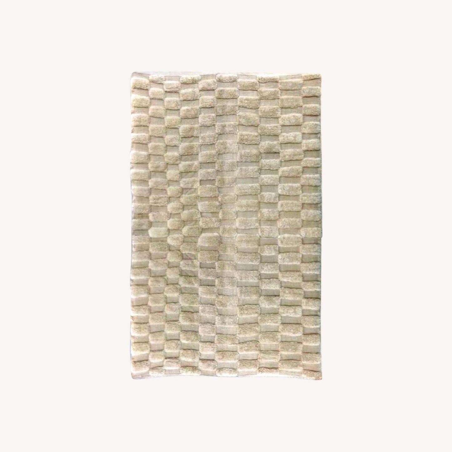 Other Custom 8x8' Checkered Moroccan Rug In Natural Wool