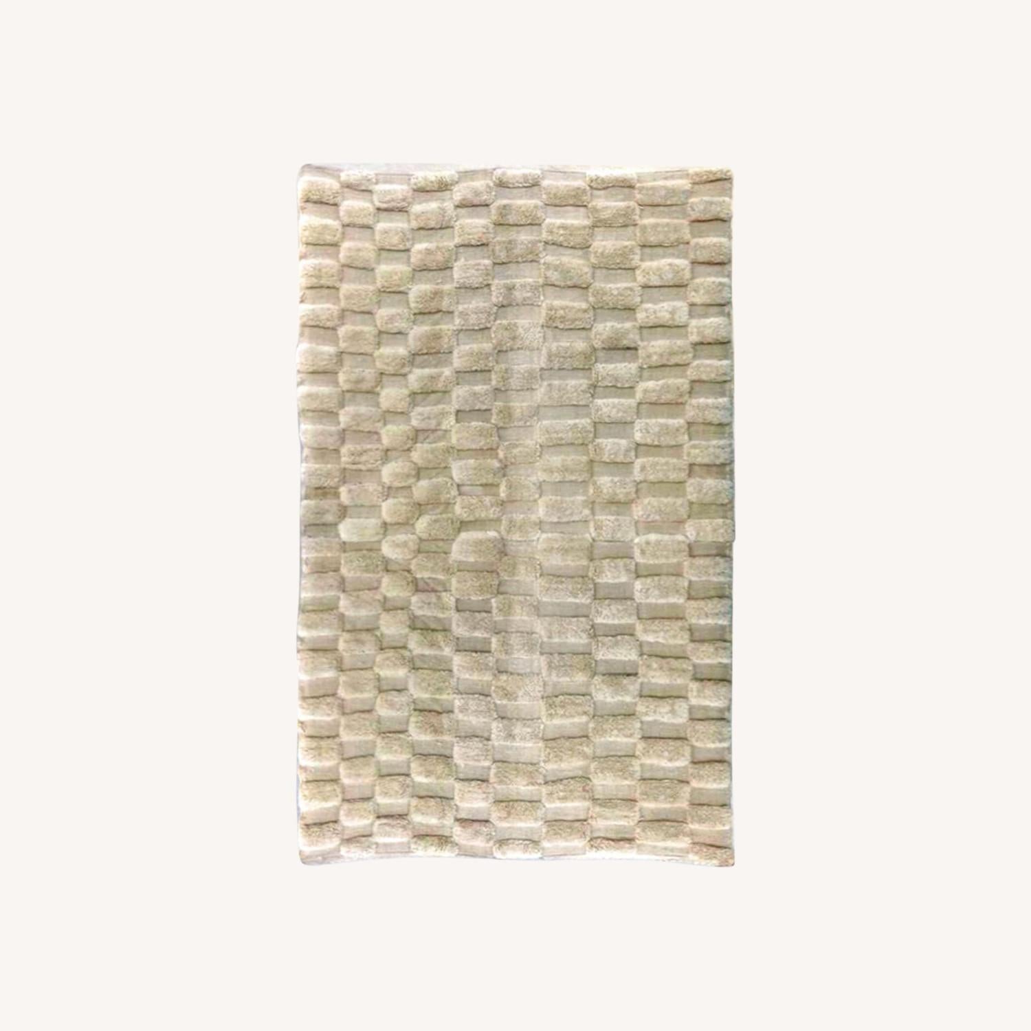 Other Custom 8x8' Checkered Moroccan Rug In Natural Wool