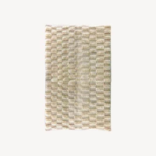 Other Custom 8x8' Checkered Moroccan Rug In Natural Wool