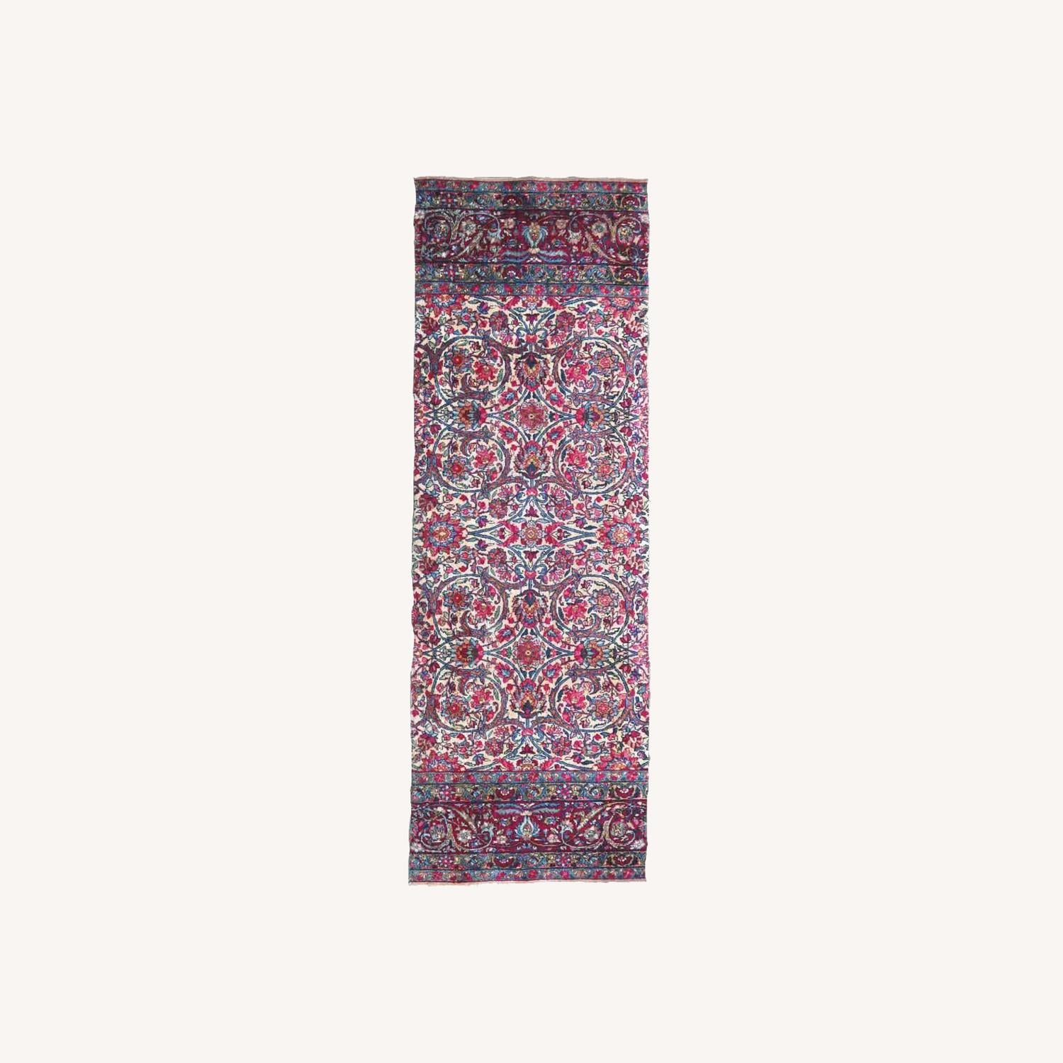  Handmade Antique Persian Kerman Fragment Runner
