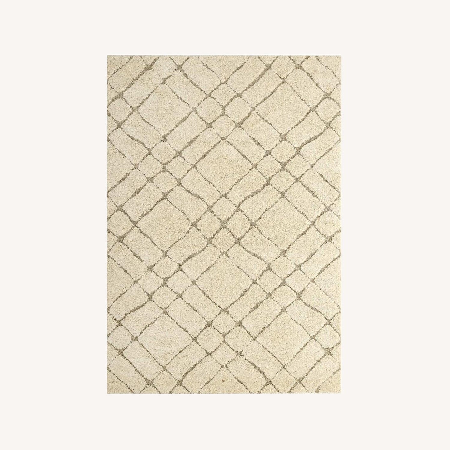 Other 5x8 Area Rug In Cream & Beige Abstract Geometric