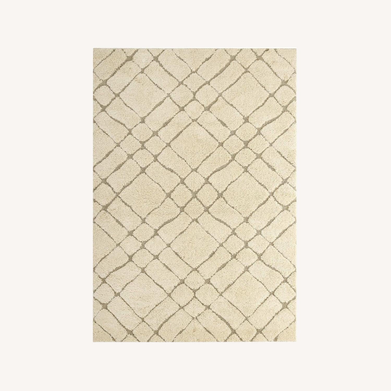 Other 5x8 Area Rug In Cream & Beige Abstract Geometric