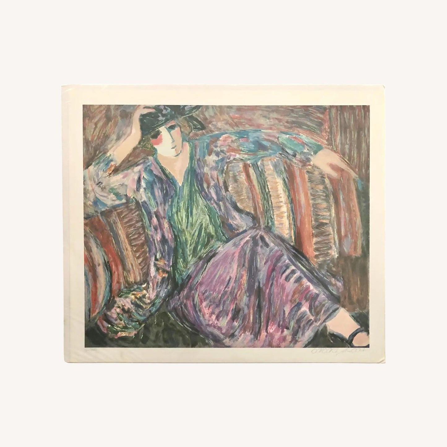  Vintage Print "Pensive Woman" By Barbara Wood