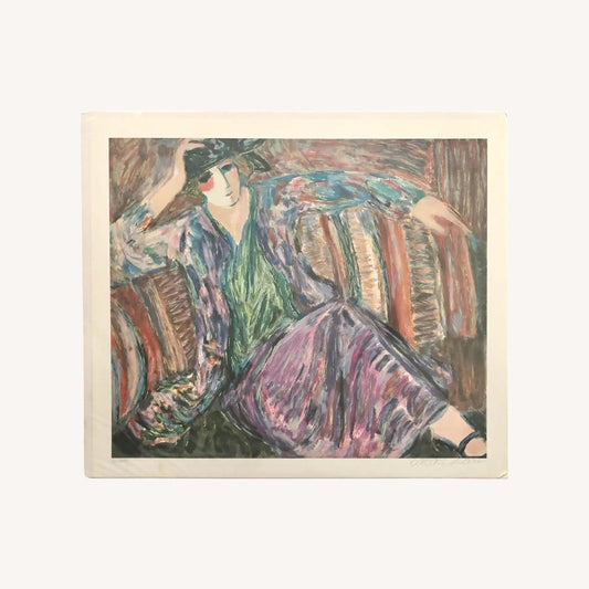  Vintage Print "Pensive Woman" By Barbara Wood