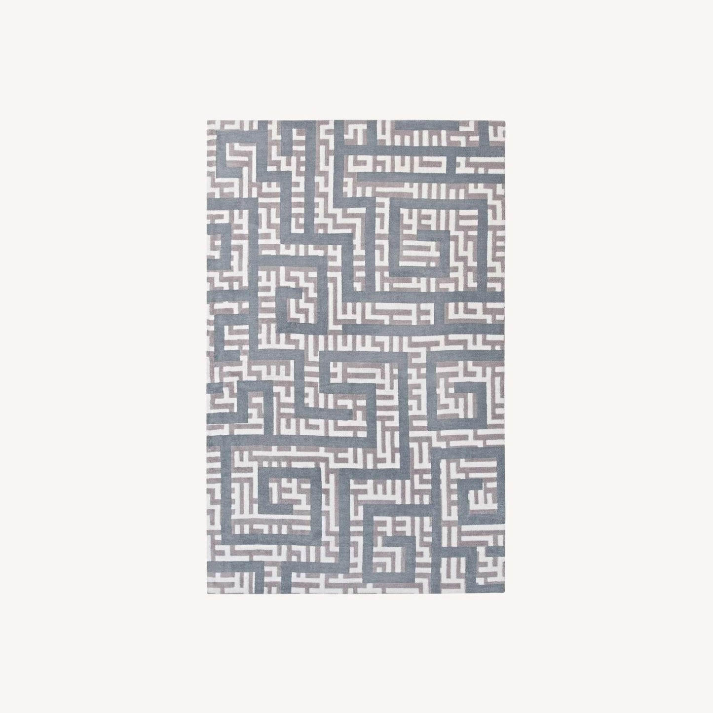 Other 5x8 Area Rug In 3-Color Microfiber Maze Pattern