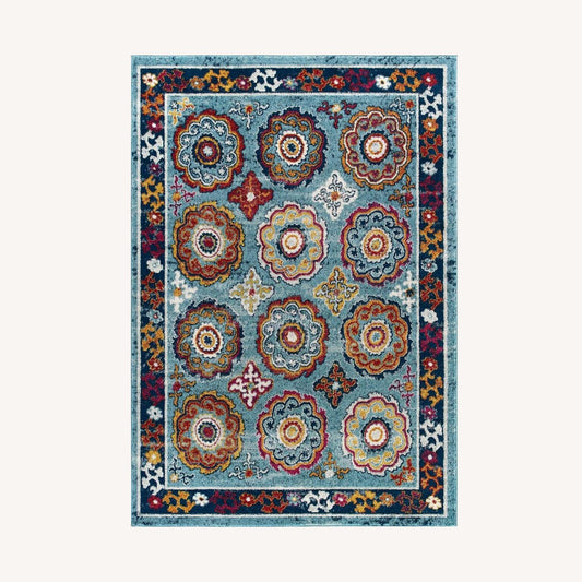 Other 5x8 Area Rug In Floral Moroccan Trellis