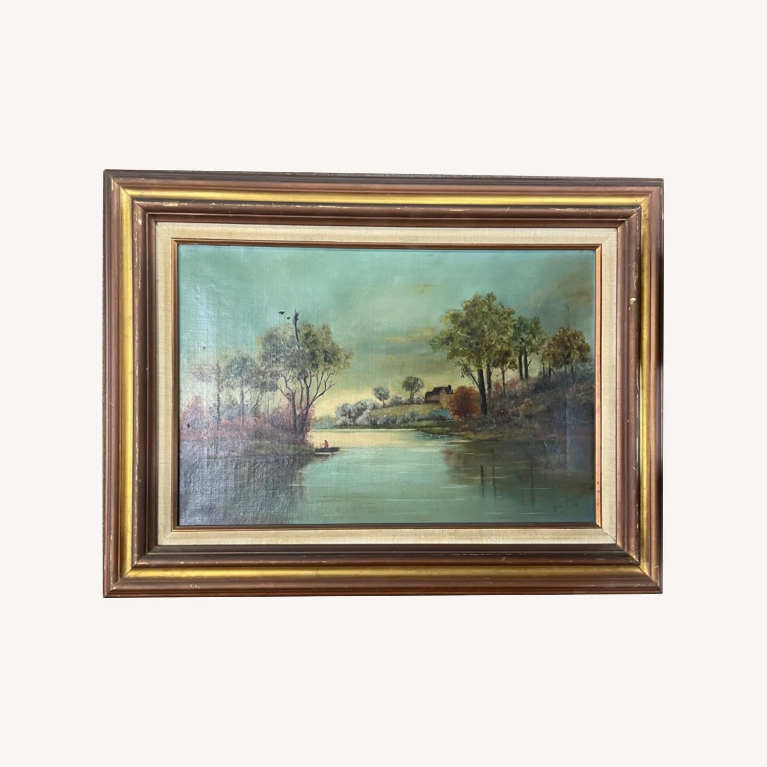  Antique 1912s Signed By Artist Oil Painting