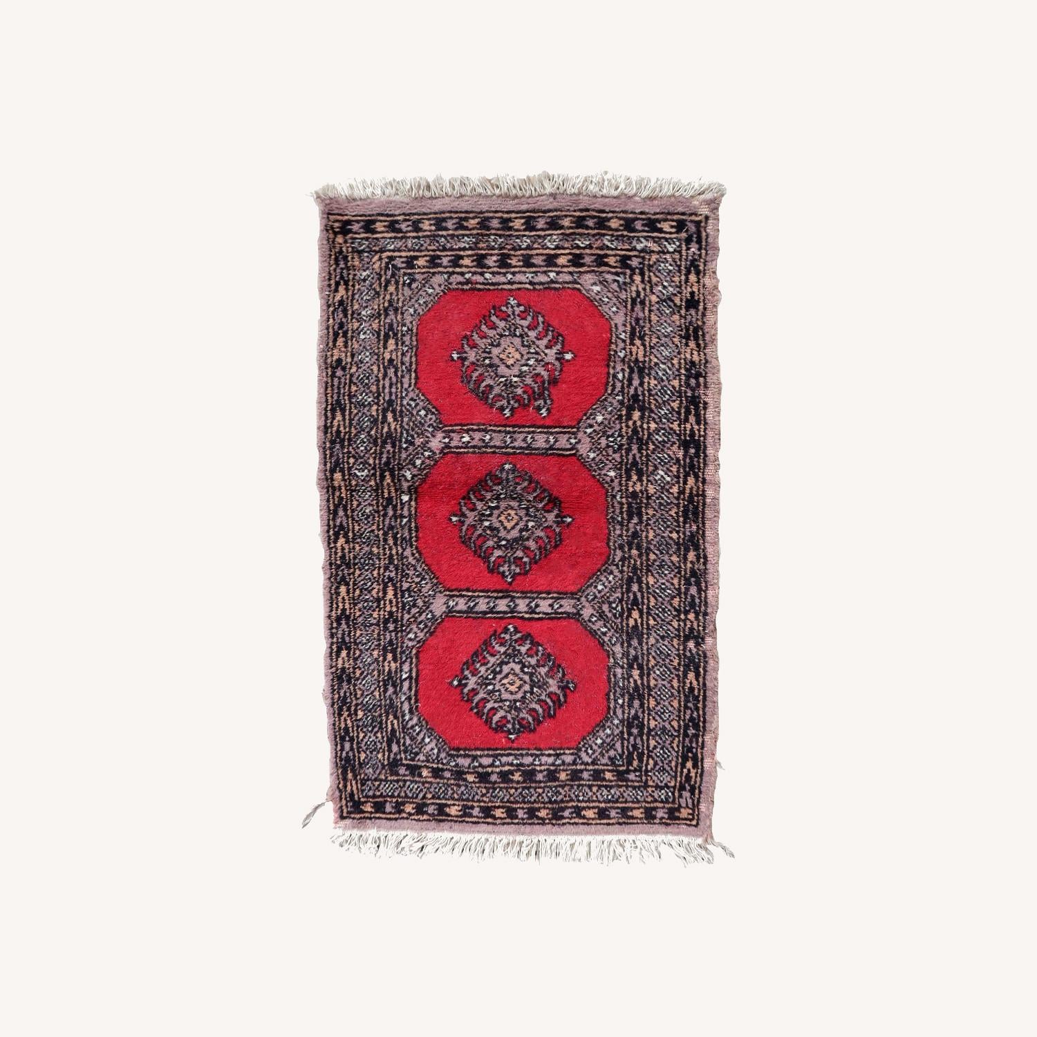  Handmade Vintage Uzbek Bukhara Rug